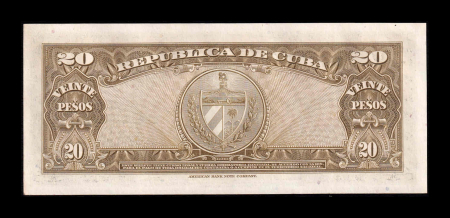 Cuba 20 Pesos Antonio Maceo 1960, aproape necirculata [1]