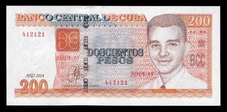Bancnote - Cuba 200 Pesos, Frank País, 2024, UNC