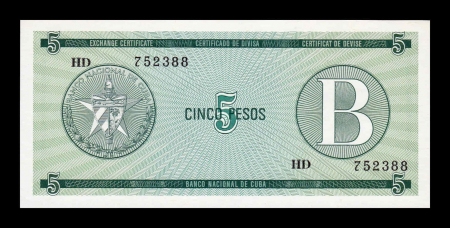 Cuba 5 Pesos 1985 - Cerificat valutar, Seria B, necirculat [1]