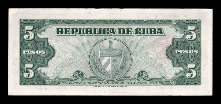 Cuba 5 Pesos Máximo Gómez 1960, aproape necirculata [1]