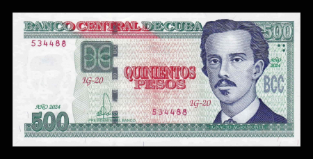 Cuba - Cuba 500 Pesos Ignacio Agramonte 2024, necirculata