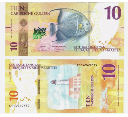 Bancnote - Curacao 10 Gulden 2025, pestele inger gri, necirculata