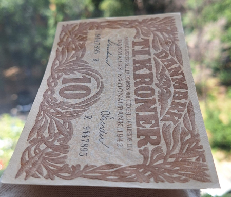 Danemarca 10 coroane 1942, rara, aproape necirculata [4]