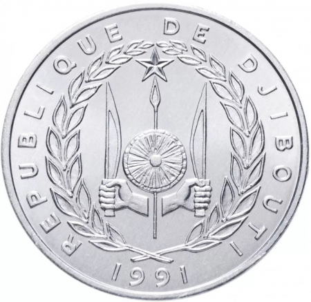 Djibouti 5 Franci Antilopa 1991, Unc [1]