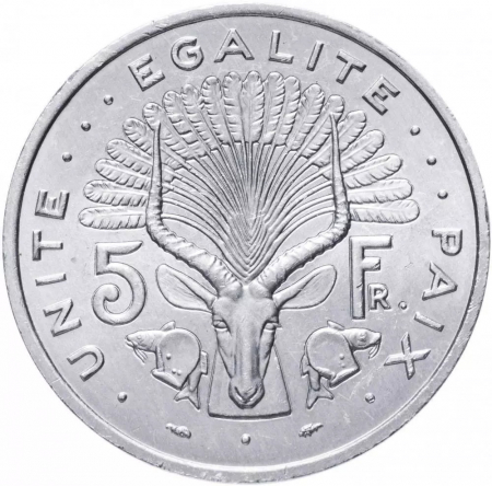 Monede Africa - Djibouti 5 Franci Antilopa 1991, Unc