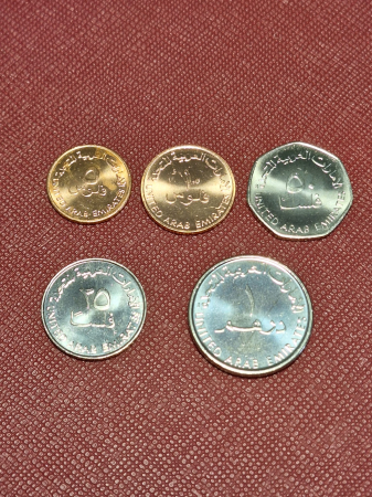 Emiratele Arabe Unite, 5 monede 1998-2012: 5,10,25,50 Fils si 1 Dirham, UNC [2]