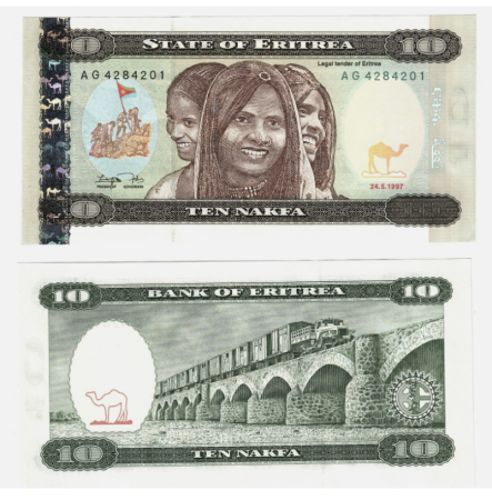 Bancnote Africa - Eritrea, 10 nakfa 1997, necirculata