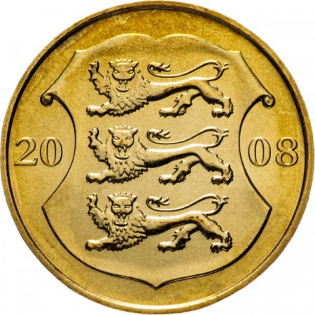 Monede Europa - Estonia 1 kroon 2008, 90 ani de la proclamarea Independentei, UNC