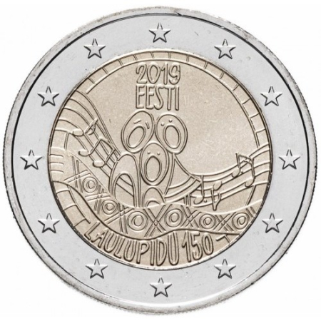 Estonia - Estonia 2 euro 2019, 150 ani de la primul Festival al cântecului estonian, UNC