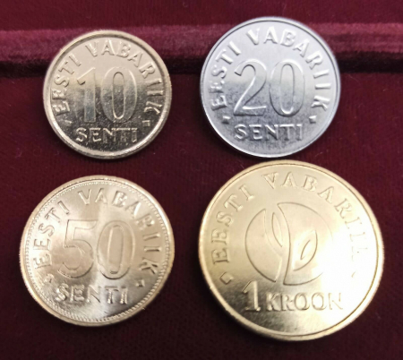 Monede Europa - Estonia Set 4 Monede  2006-2008: 10 20 50 Senti, 1 Kroon, Unc