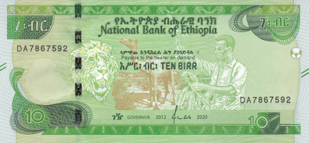 Bancnote straine - Etiopia 10 Birr 2020, necirculata