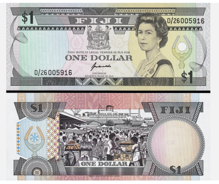 Bancnote Australia si Oceania - Fiji 1 Dolar 1993, bancnota Regina Elisabeta II, necirculata