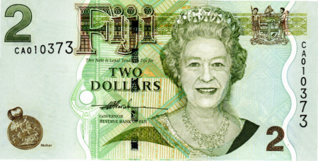 Bancnote Australia si Oceania - Fiji 2 Dolari 2007, bancnota Regina Elisabeta II, necirculata