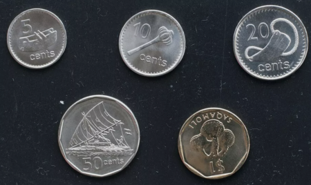 Fiji set 5 monede 2009-2010: 5,10,20,50 centi si 1 Dolar, UNC [1]