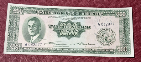 Filipine 200 Piso 1949, rara, necirculata [0]
