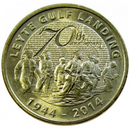 Monede Asia - Filipine 5 Piso 2014, Bătălia din Golful Leyte, UNC