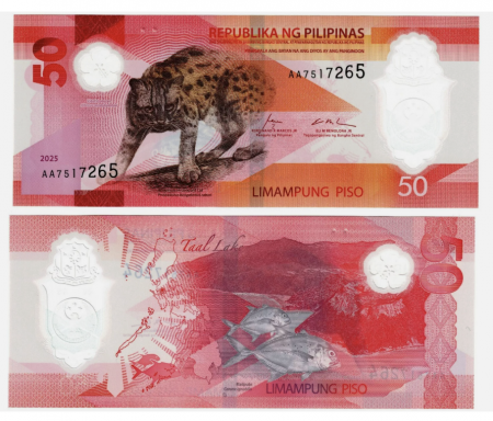 Bancnote straine - Filipine 50 Piso 2025, POLIMER, necirculata