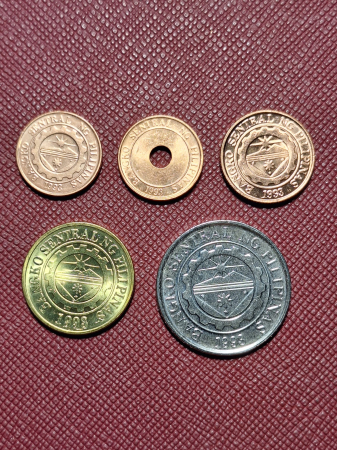 Filipine set 5 monede 1997-2014: 1,5,10,25 Sentimo, 1 Piso, necirculate [1]