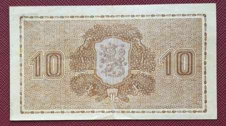 Finlanda 10 markkaa 1922, aproape necirculata [1]