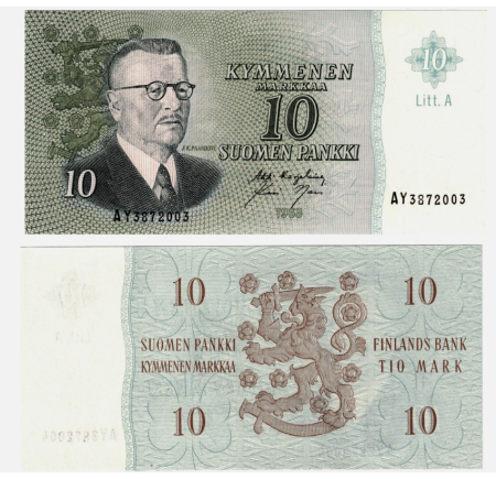 Finlanda - Finlanda 10 Markkaa 1963, necirculata
