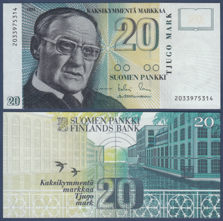 Bancnote - Finlanda 20 Markkaa 1993, necirculata