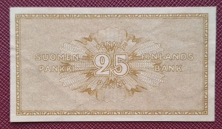 Finlanda 25 pennia 1918, aproape necirculata [1]