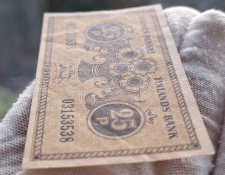 Finlanda 25 pennia 1918, aproape necirculata [2]