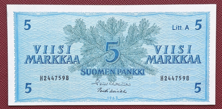Finlanda - Finlanda 5 Markkaa 1963, litera A, necirculata