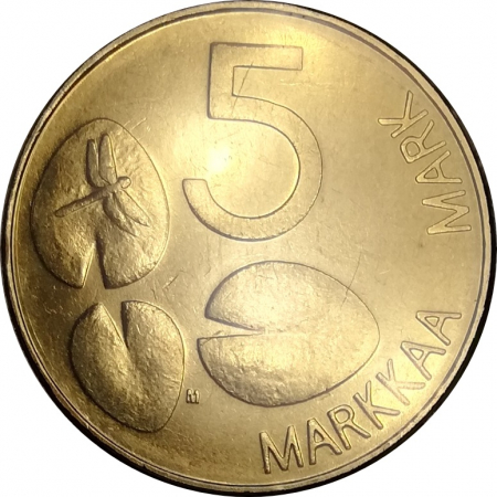 Finlanda 5 markkaa 1992, foca, necirculata [1]