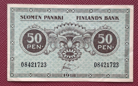 Finlanda - Finlanda 50 pennia 1918, aproape necirculata