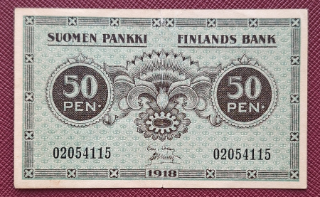 Finlanda - Finlanda 50 pennia 1918, aproape necirculata