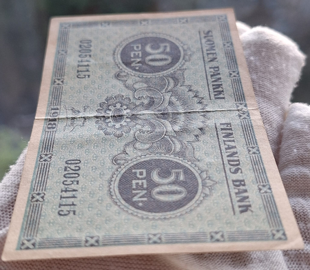 Finlanda 50 pennia 1918, aproape necirculata [2]