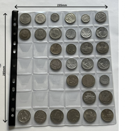 Folii stocare monede - Folie A4 pentru stocare 42 monede 42x42 mm