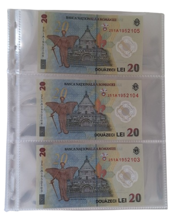 Folie transparenta bancnote, gama Optima, cod SH252, 3 compartimente [2]