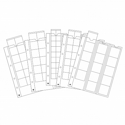 Set 5 folii mixte Optima pentru monede cu dimensiuni diferite