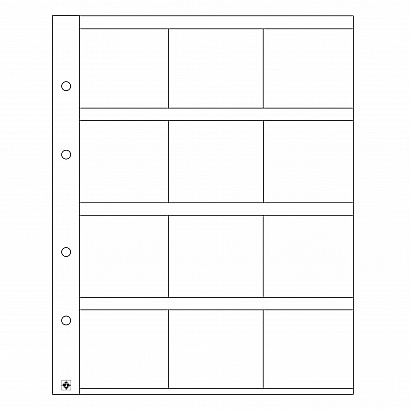 Cartonase autoadezive - Set 5 folii Optima pentru 12 monede in cartonase 50x50 mm