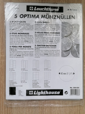 Set 5 folii Optima pentru 15 monede cu diametru maxim 42 mm [1]