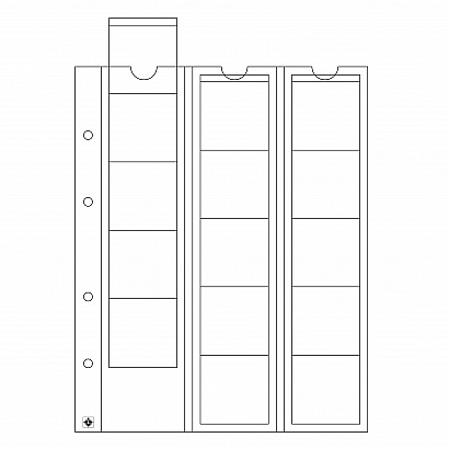 Set 5 folii Optima pentru 15 monede cu diametru maxim 42 mm