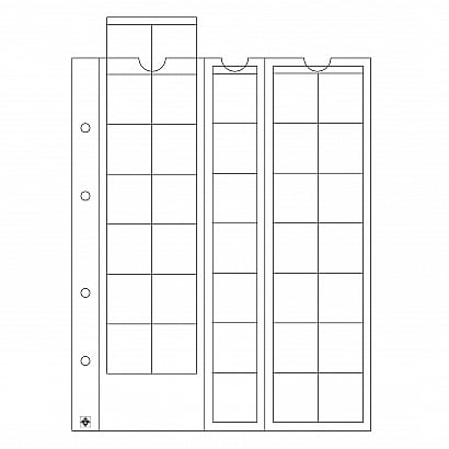 Set 5 folii Optima pentru 35 monede cu diametru maxim 27 mm