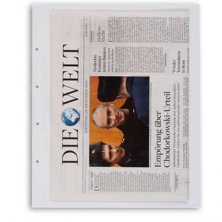 Folii transparente cu 1 compartiment, 330x420 mm, A3, pentru stocare actiuni, obligatiuni, ziare, etc [1]