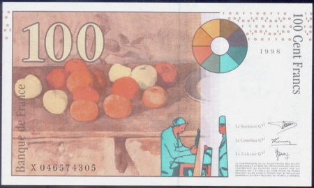 Franta 100 Franci 1998, PAUL CEZANNE, UNC [1]
