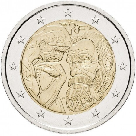 Monede Euro, Eurocenti - Franta 2 euro 2017, Auguste Rodin, UNC