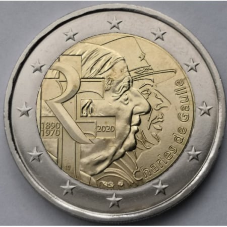 Monede Euro, Eurocenti - Franta 2 euro 2020, Charles de Gaulle, UNC