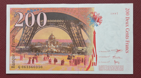 Franta - Franta 200 franci 1997, Turnul Eiffel, UNC-