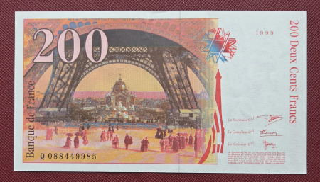 Franta - Franta 200 franci 1999, Turnul Eiffel, UNC-