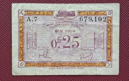Franta - Franta, 25 centime 1923, ocupatia franco-belgiana a Germaniei dupa WWI