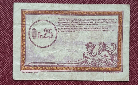 Franta, 25 centime 1923, ocupatia franco-belgiana a Germaniei dupa WWI [1]