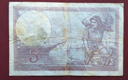 Franta 5 franci 1939, circulata, stare buna [1]
