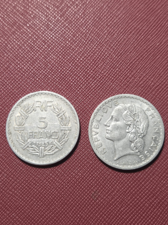 Monede straine - Franta 5 franci 1945-1950
