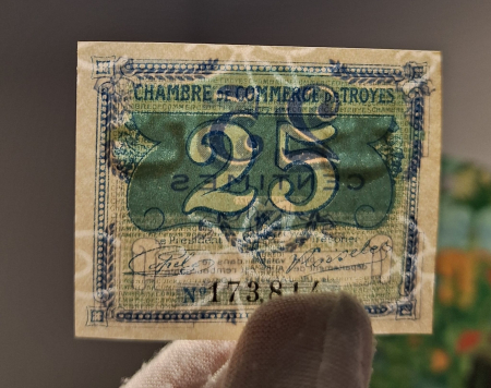 Franta - Troyes - 25 Centimes 1926, necirculata, cu filigran [1]